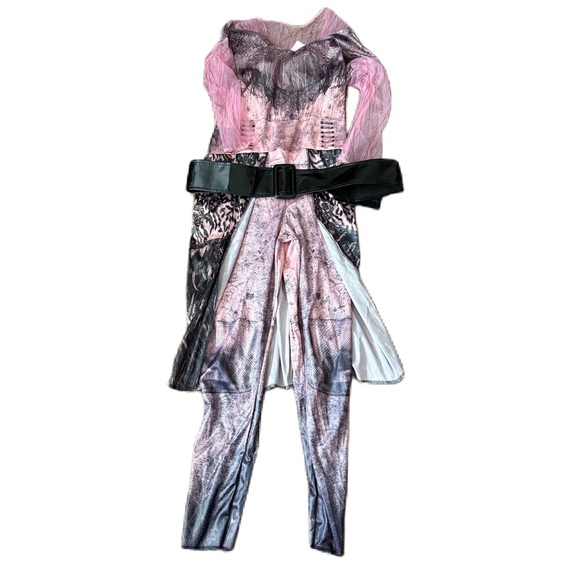 Disney Descendants Audrey Pink Black Jumpsuit with Belt Large 10/12 Costume - Picture 1 of 7